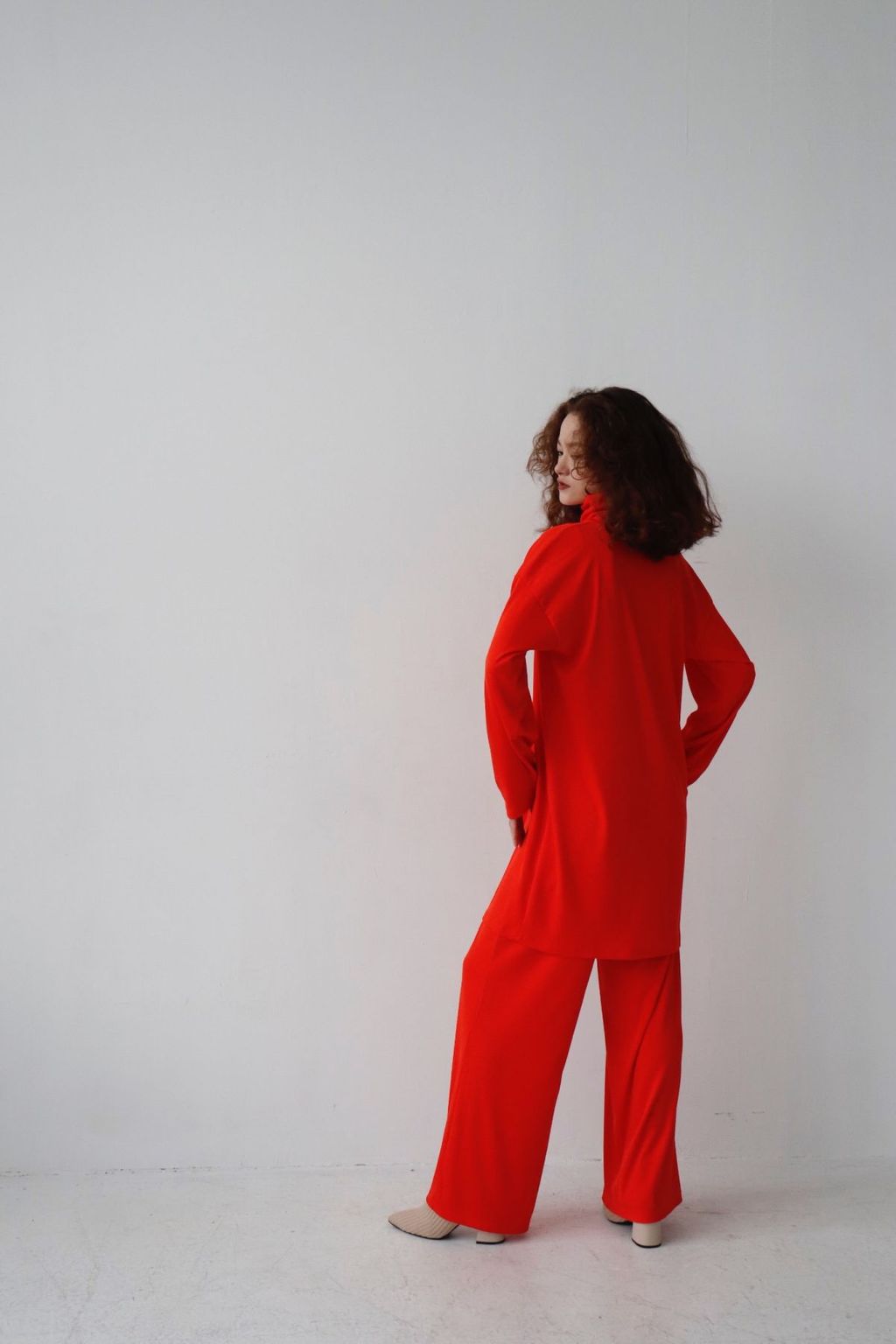 7362 Костюм трикотажный в стиле бохо алый - Martichelli фото 2