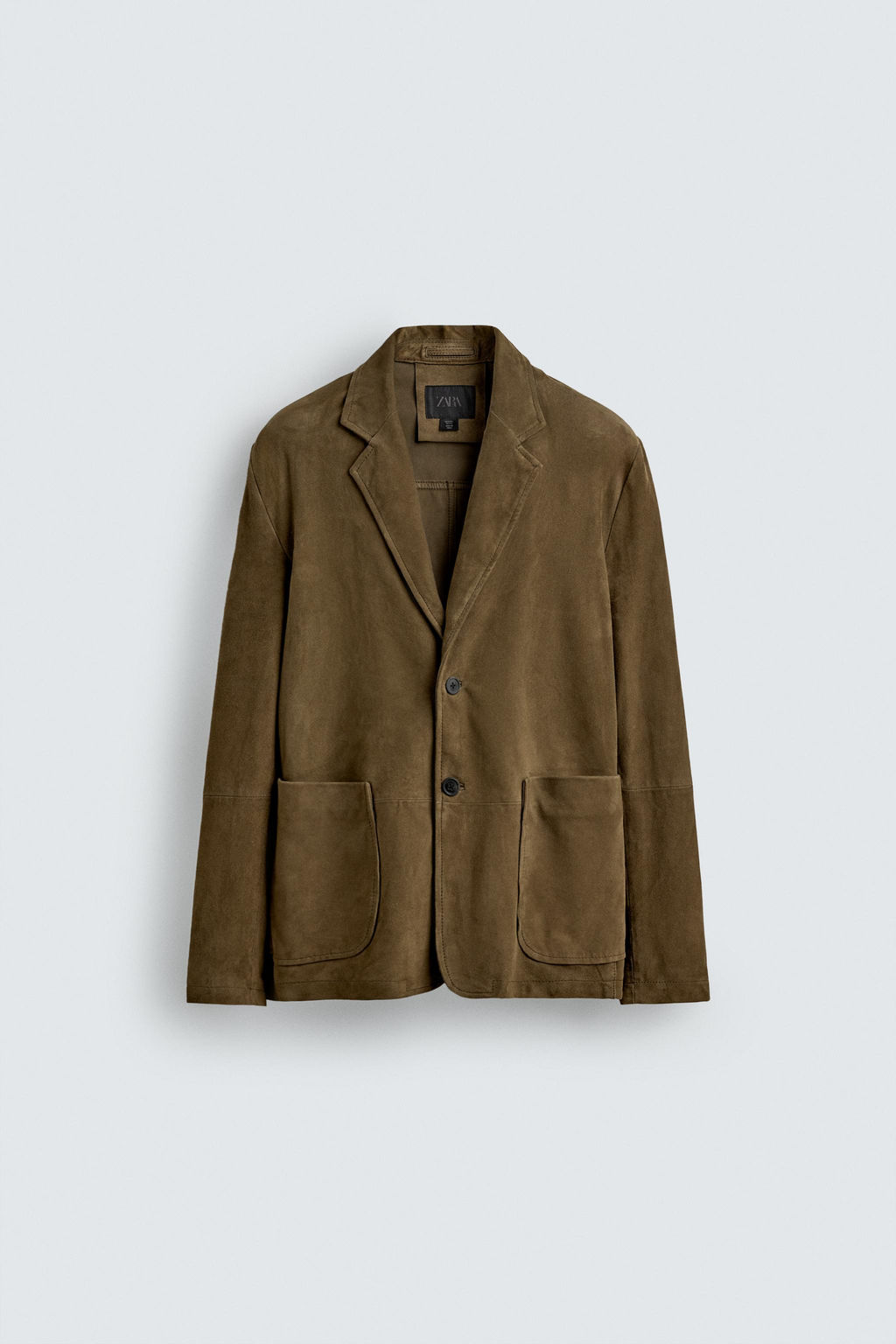 BLAZER RELAXED FIT PIEL ANTE / Oliva - Zara фото 7
