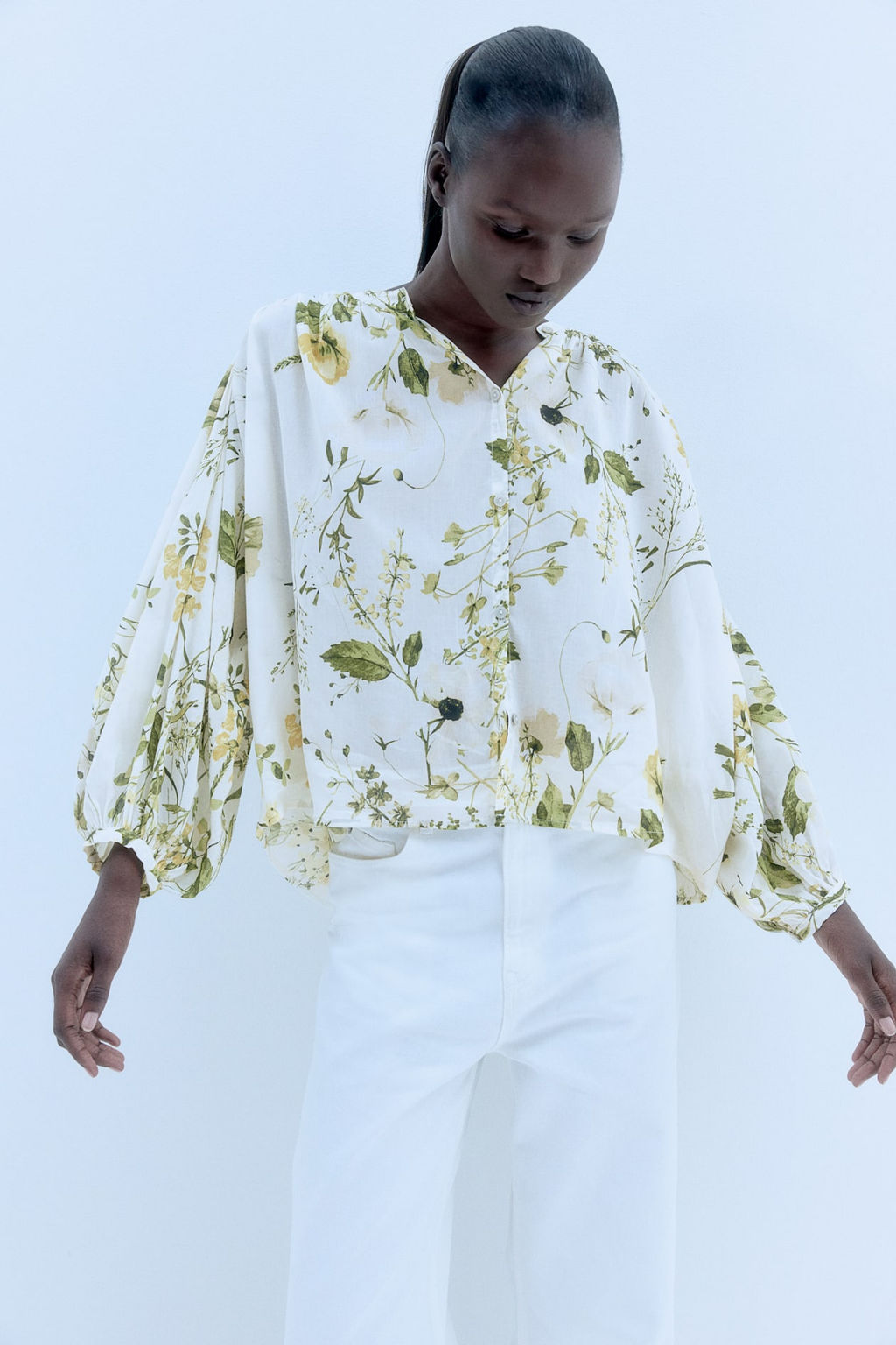 Blusa con mangas globo - H&m фото 2