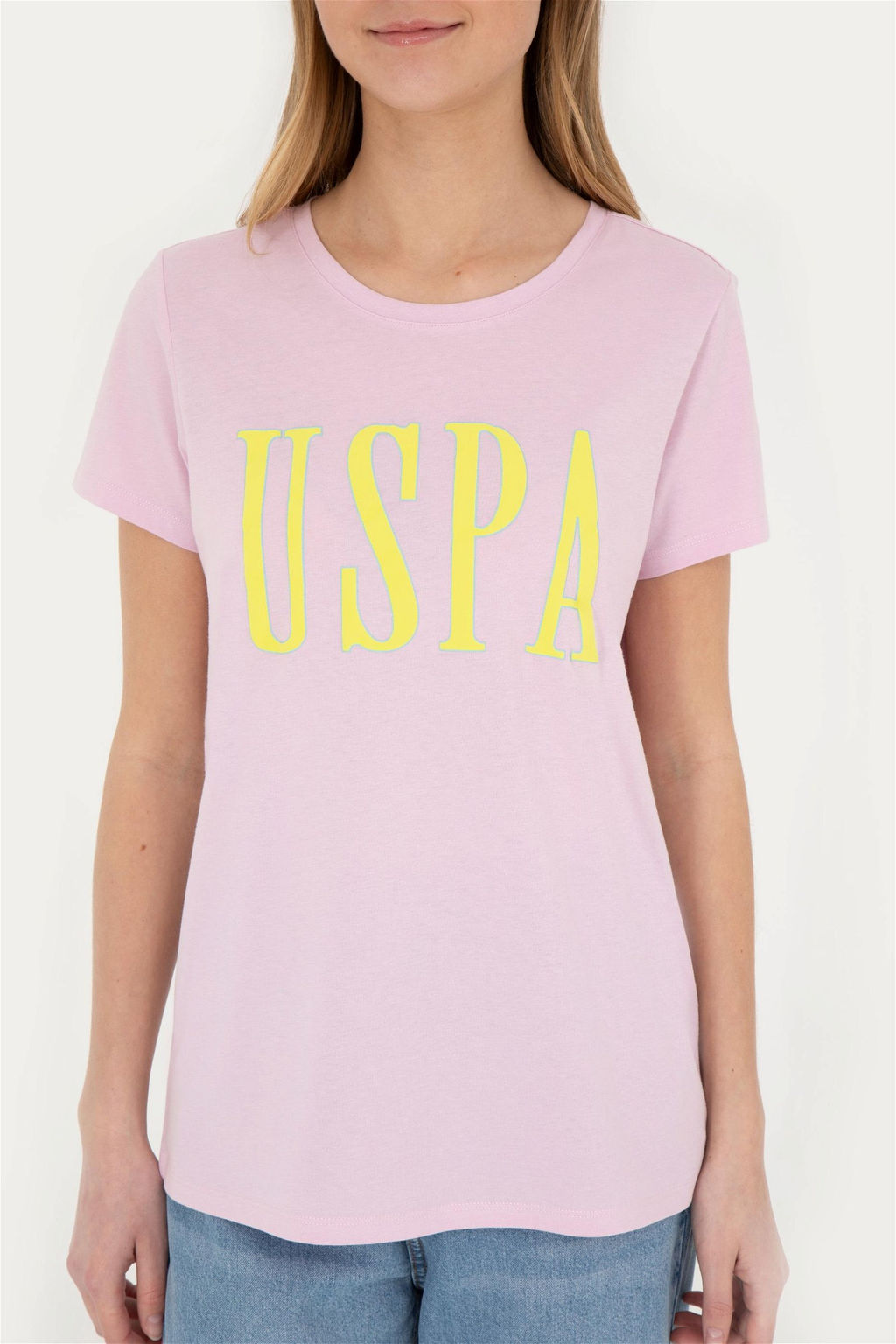 Женская розовая футболка с круглым вырезом - U.s. polo assn фото 6