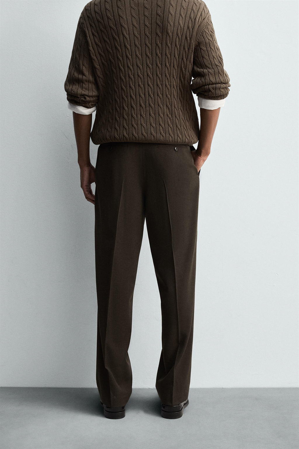 100% WOOL REGULAR FIT TROUSERS - Zara фото 3