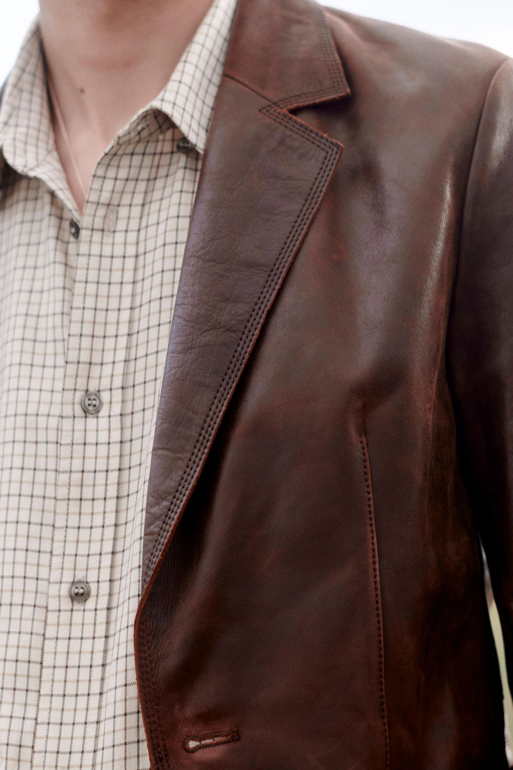 LIMITED EDITION LEATHER SUIT BLAZER - Zara фото 5