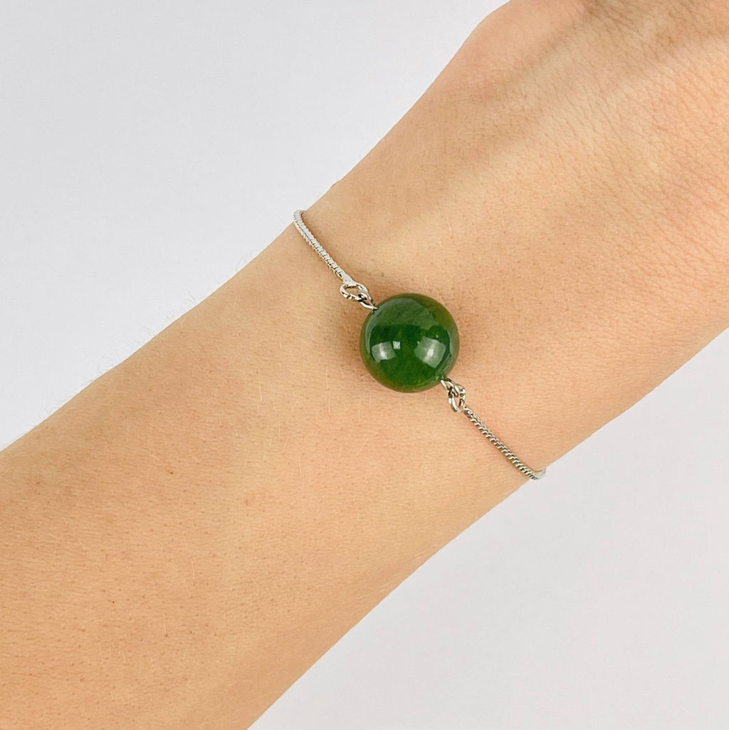 Браслет регулируемый с Нефритом - Радуга самоцветов фото 2