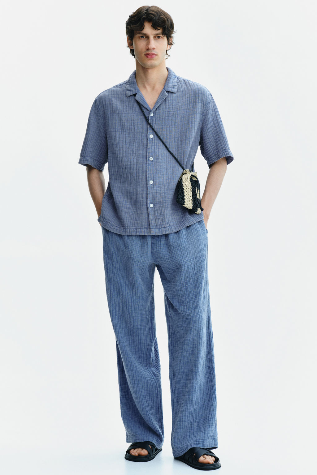 Camisa de muselina de manga corta Relaxed Fit - H&m фото 6