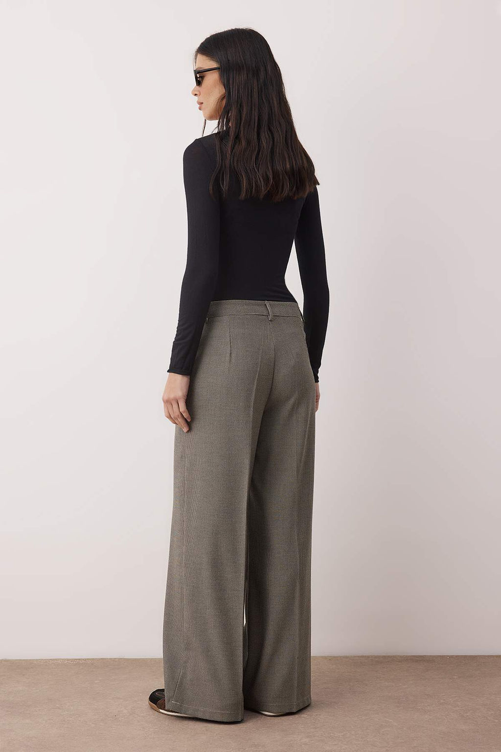 Gri Dusuk Bel Bol Kal?p Dokuma Genis Paca Pantolon TWOAW26PL00165 - Trendyolmilla фото 4