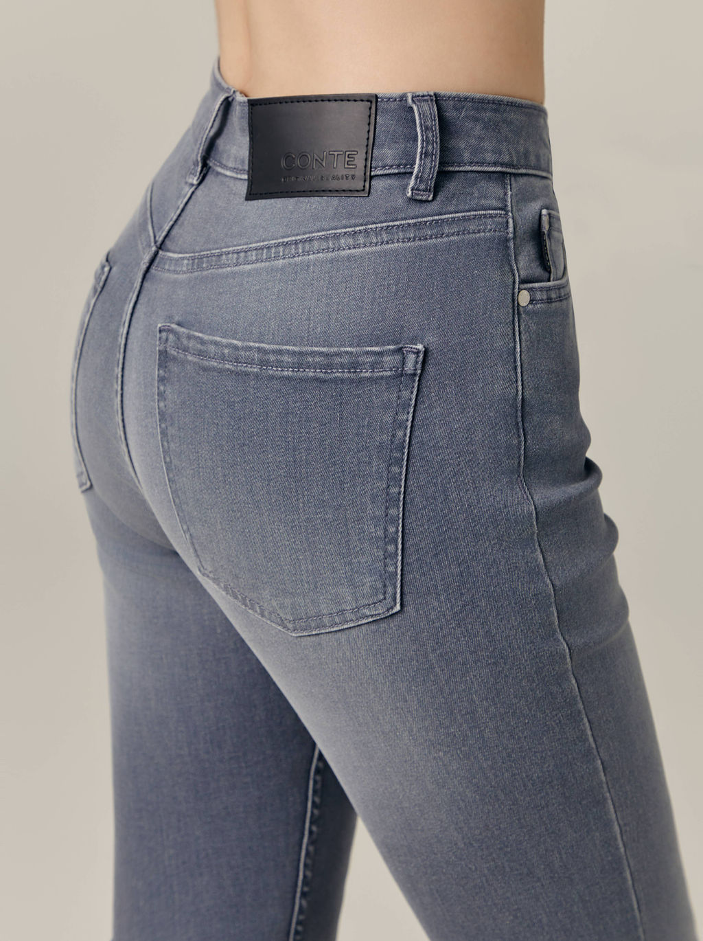 CONTE CON-669 Джинсы skinny с высокой посадкой и эффектом потертости grey - Conte elegant фото 8