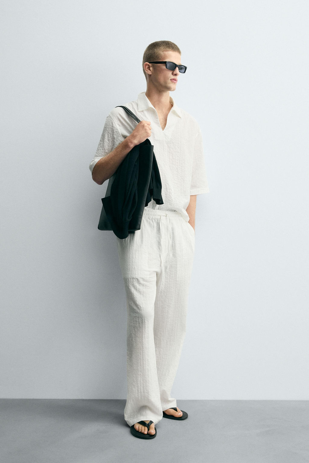 TEXTURED RELAXED FIT TROUSERS - Zara фото 4