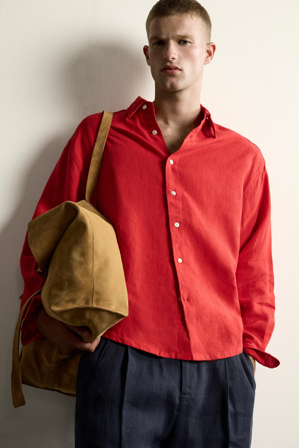 CAMISA RELAXED FIT 100% LINO / Rojo - Zara фото 6