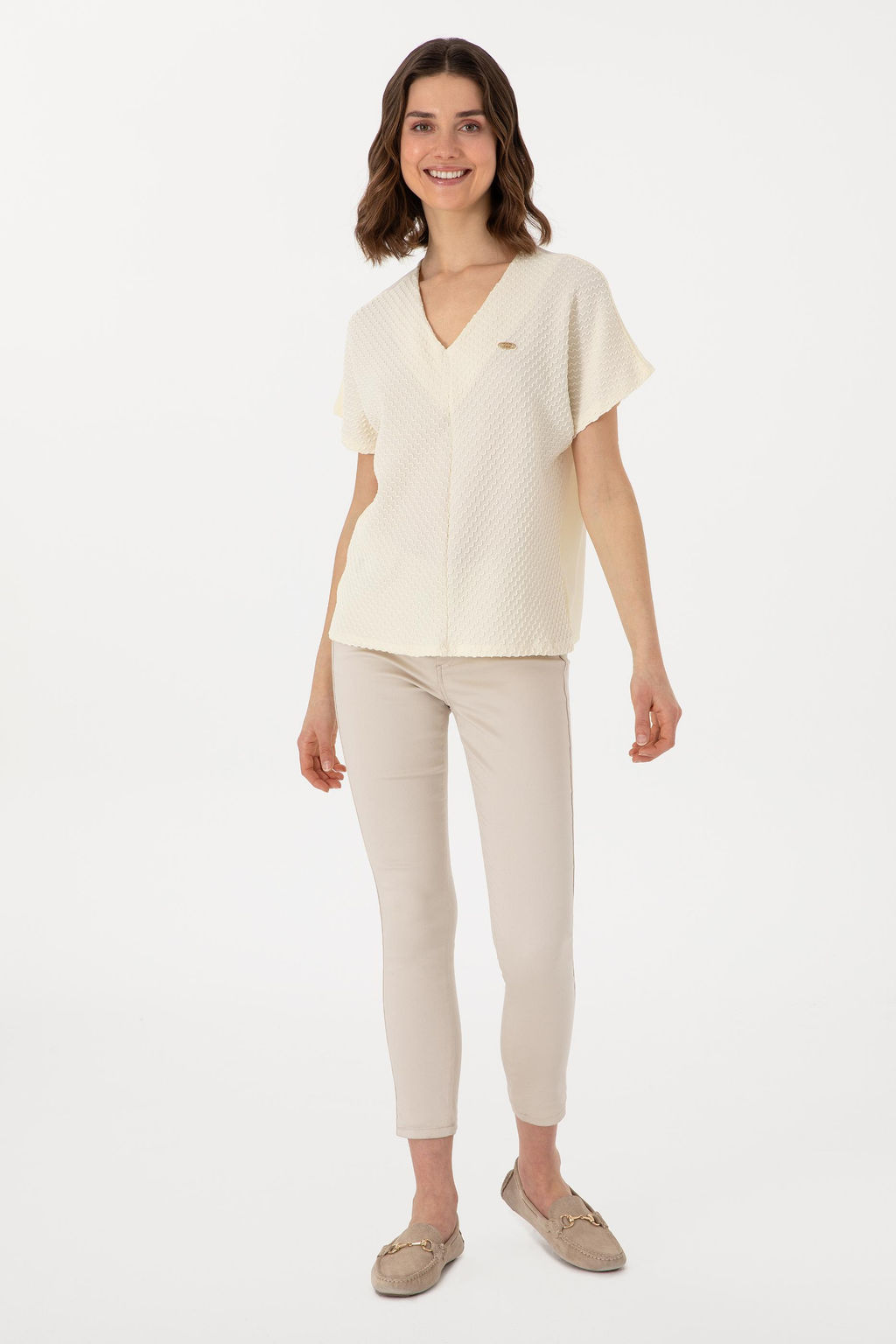 Kad_n Krem Ti__rt Sepette S_rpriz _ndirim - U.s. polo assn фото 4