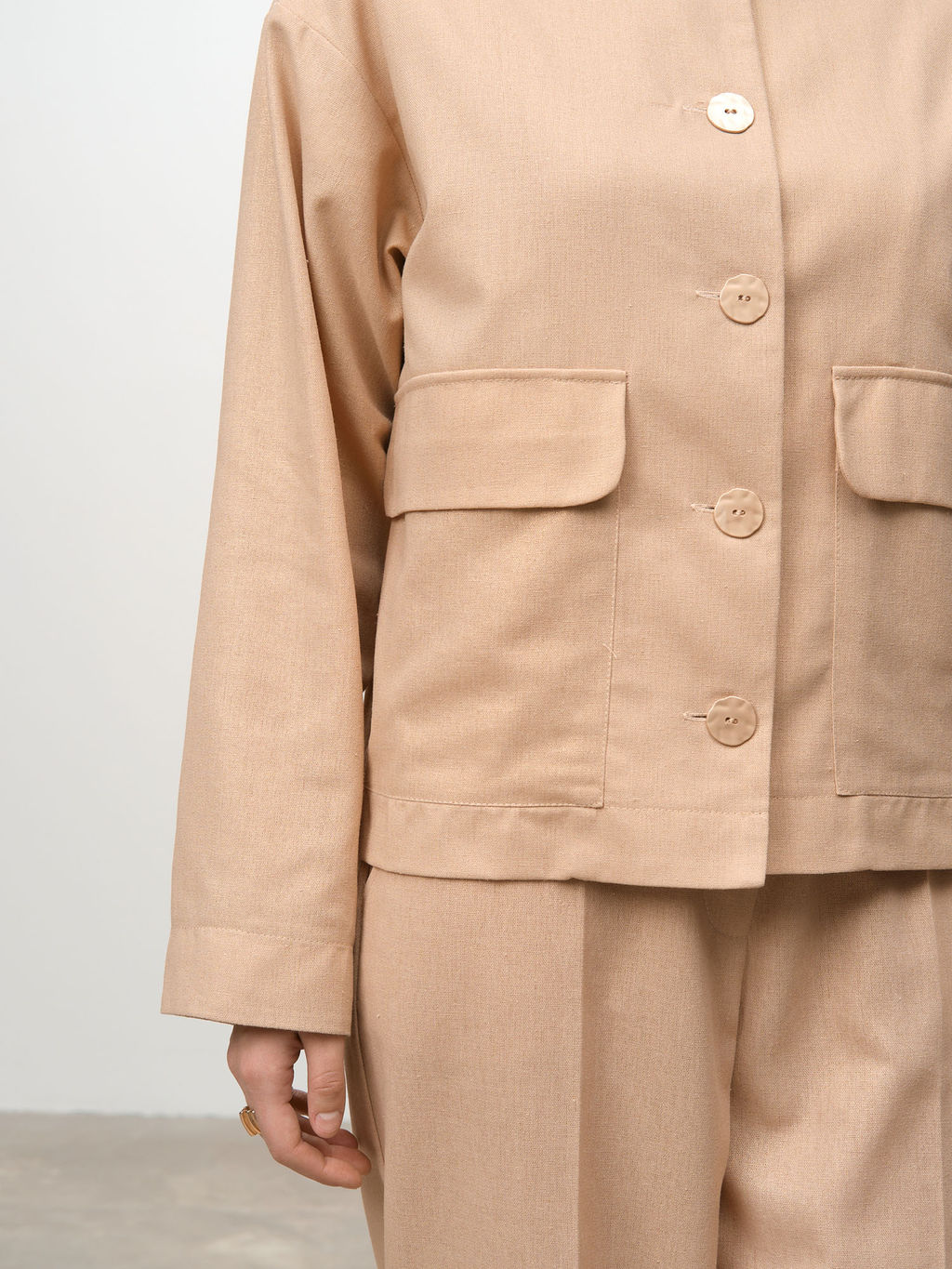 Бомбер из льна 4211892 золото