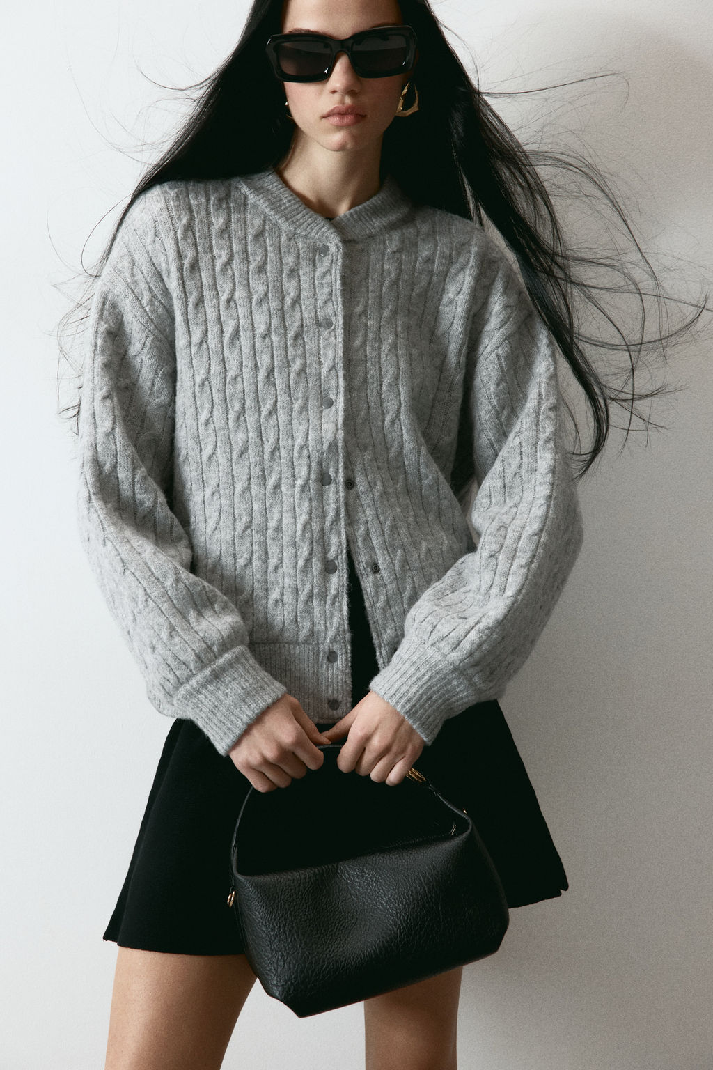 Chaqueta bomber en punto trenzado - H&m фото 3