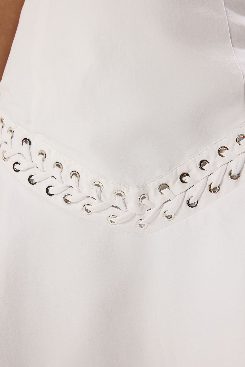 TRENDYOLMILLA Beyaz A-Kesim F?rf?rl? Poplin Dokuma K?sa S?k Elbise TPRSS25EL00279  фото 3