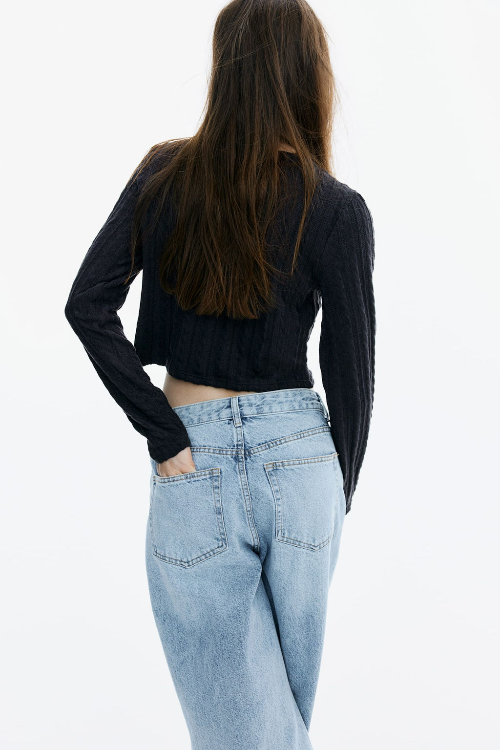 Cardigan en punto efecto trenzado - H&m фото 6