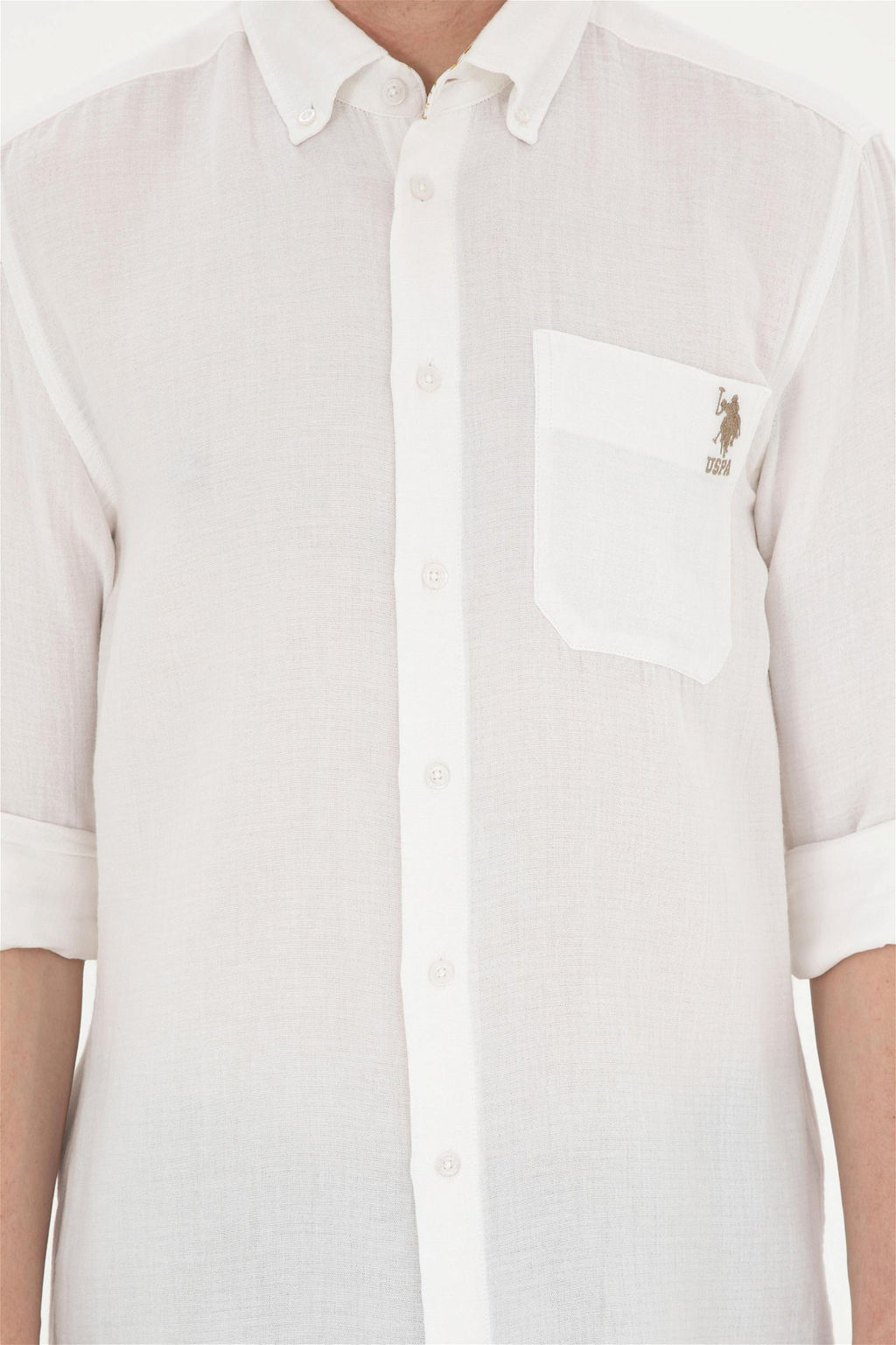 Мужская белая рубашка с длинным рукавом Неожиданная скидка в корзине - U.s. polo assn фото 6
