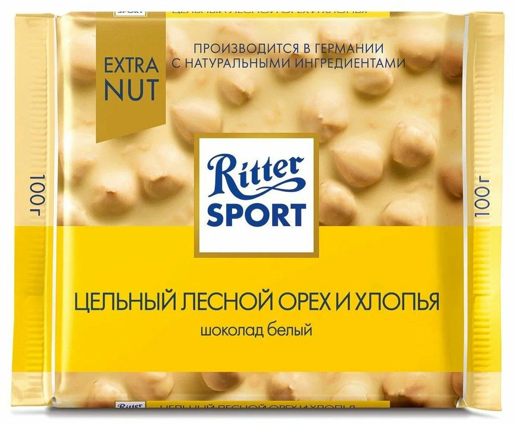 Цельный лесной орех и хлопья 100гр/Риттер Спорт/RU7016/ (шт)
