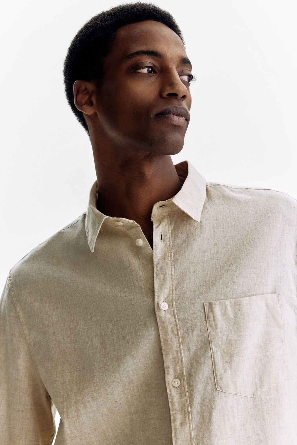 Camisa en mezcla de lino Regular Fit - H&m фото 8