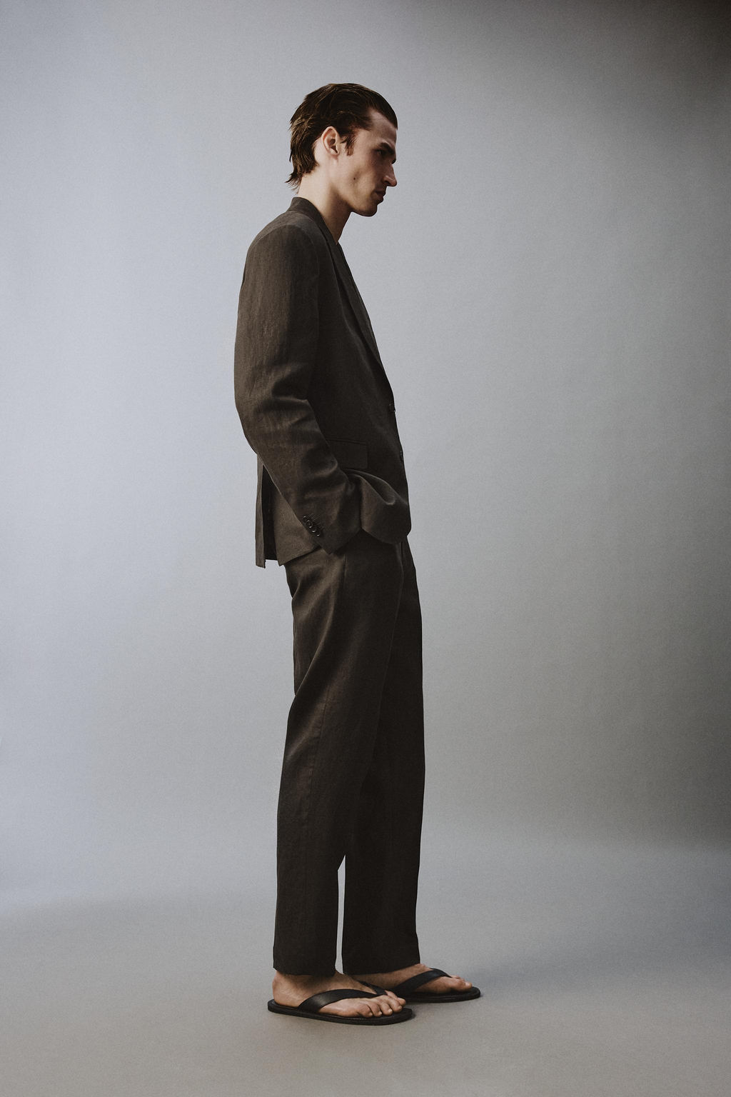 BLAZER TRAJE 100% LINO / Marr?n oscuro - Zara фото 4