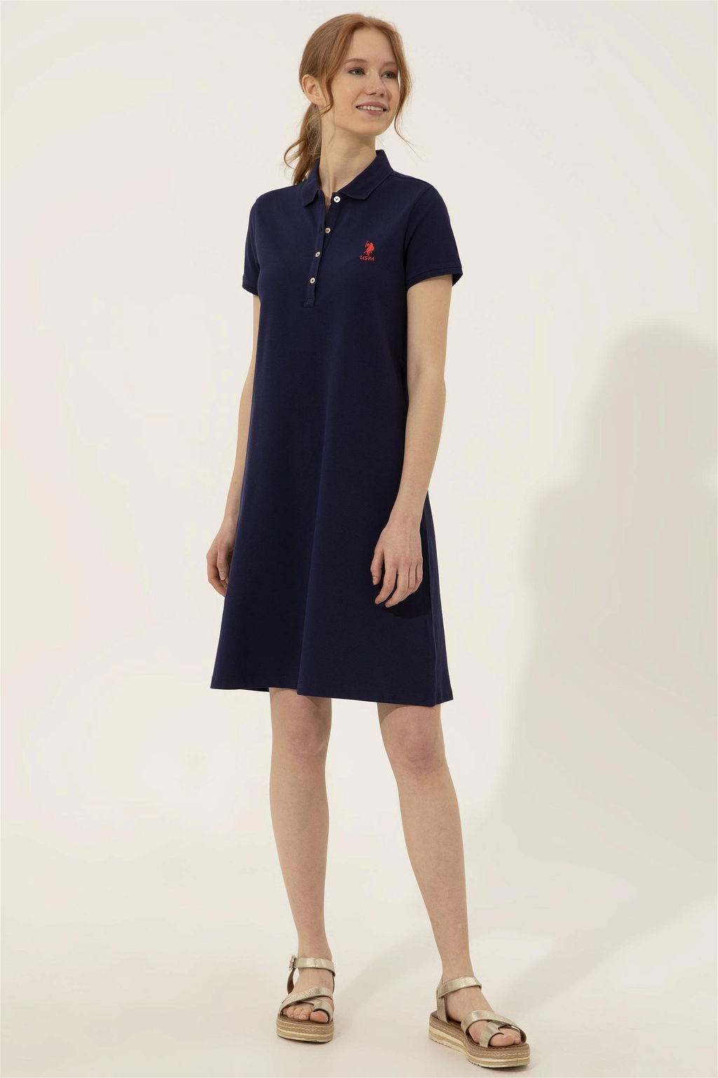 Женское темно-синее вязаное платье - U.s. polo assn фото 6