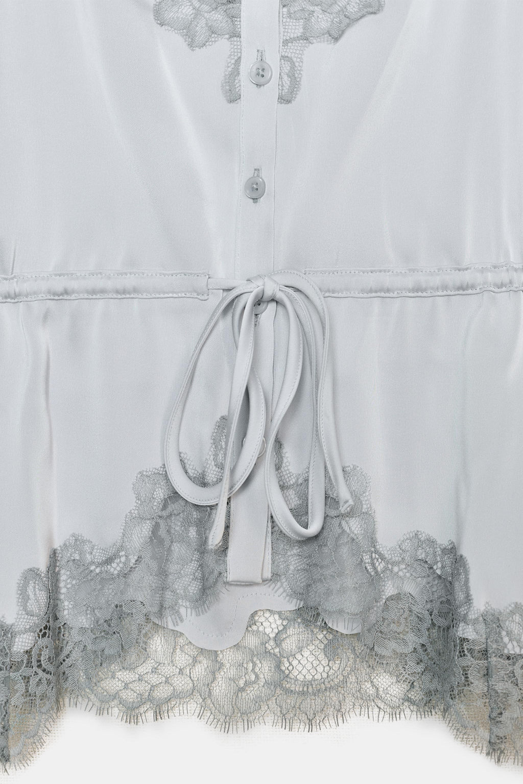 SATIN TOP WITH LACE TRIM - Zara фото 8