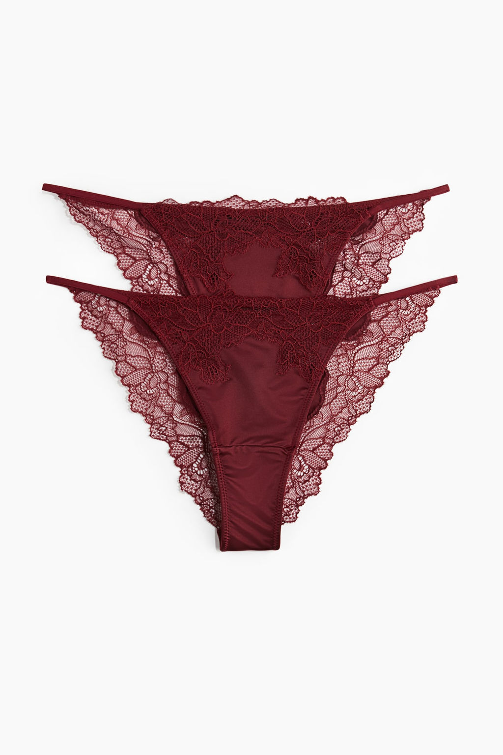 Pack de 2 bragas Thong de microfibra y encaje - H&m фото 2