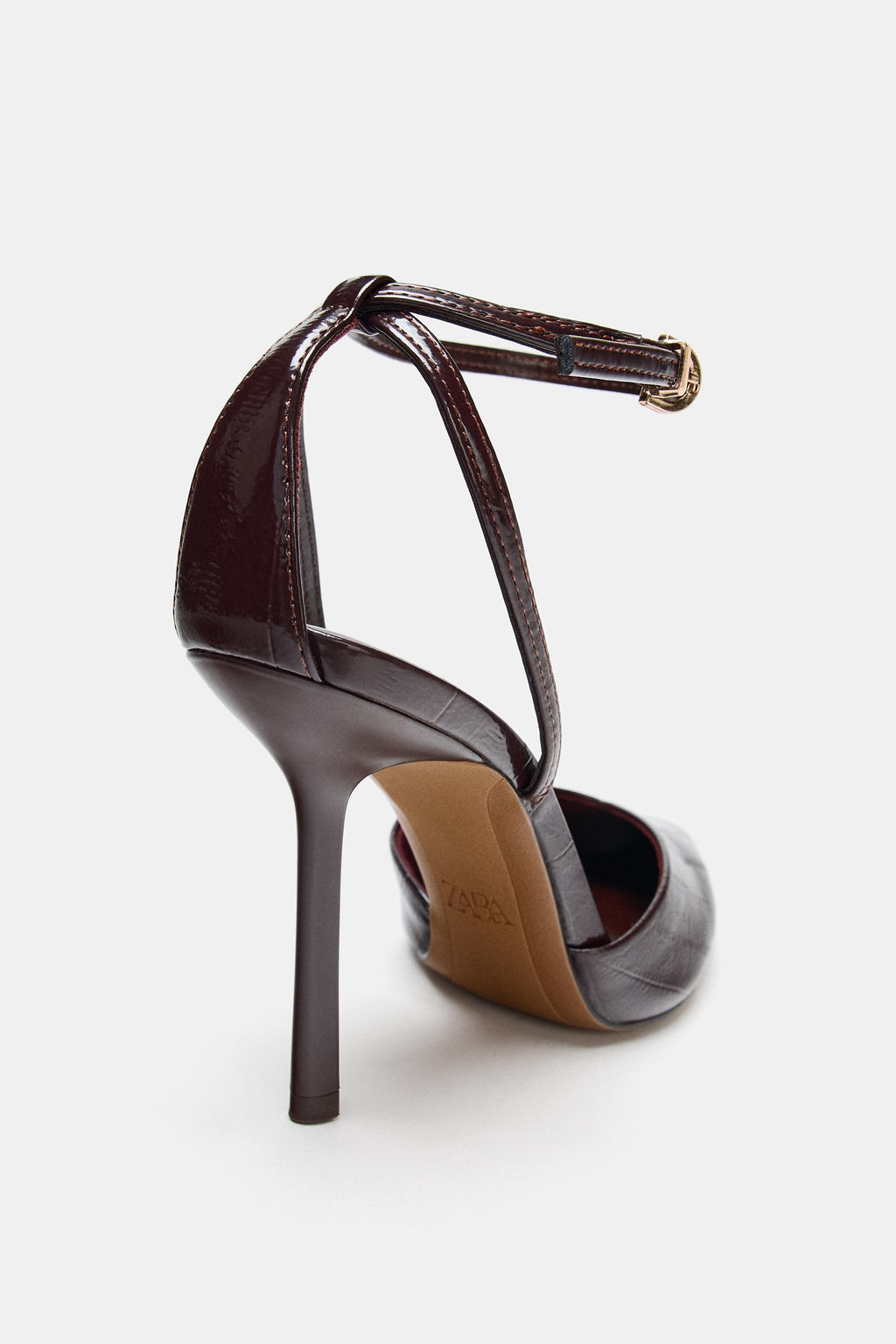 FAUX-PATENT SLINGBACK SHOES WITH STRAPS - Zara фото 7