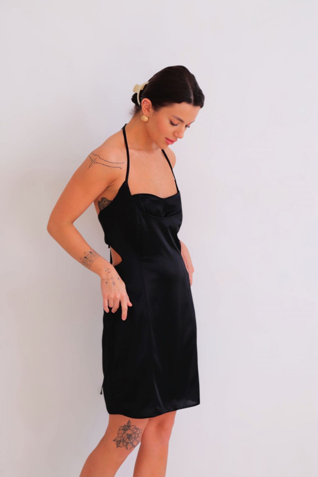 Martichelli Мини-платье с завязками чёрное