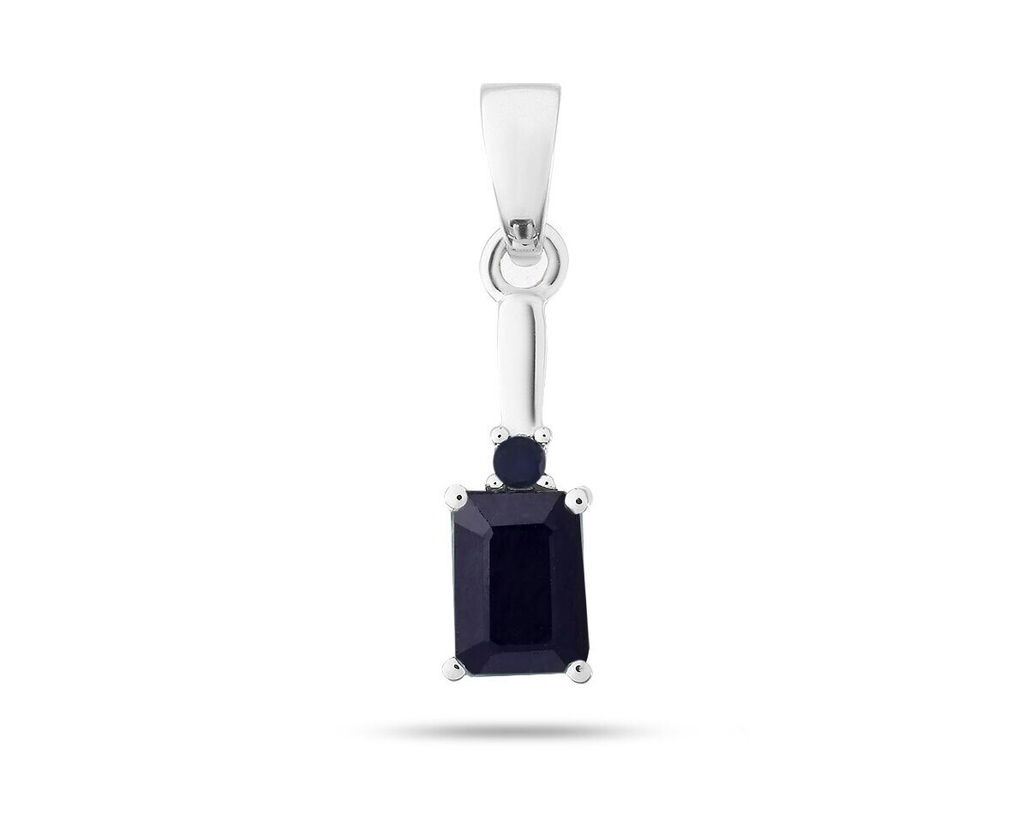 Подвеска, 1 сапфир корунд октагон 5х7 1.22ct, Байли