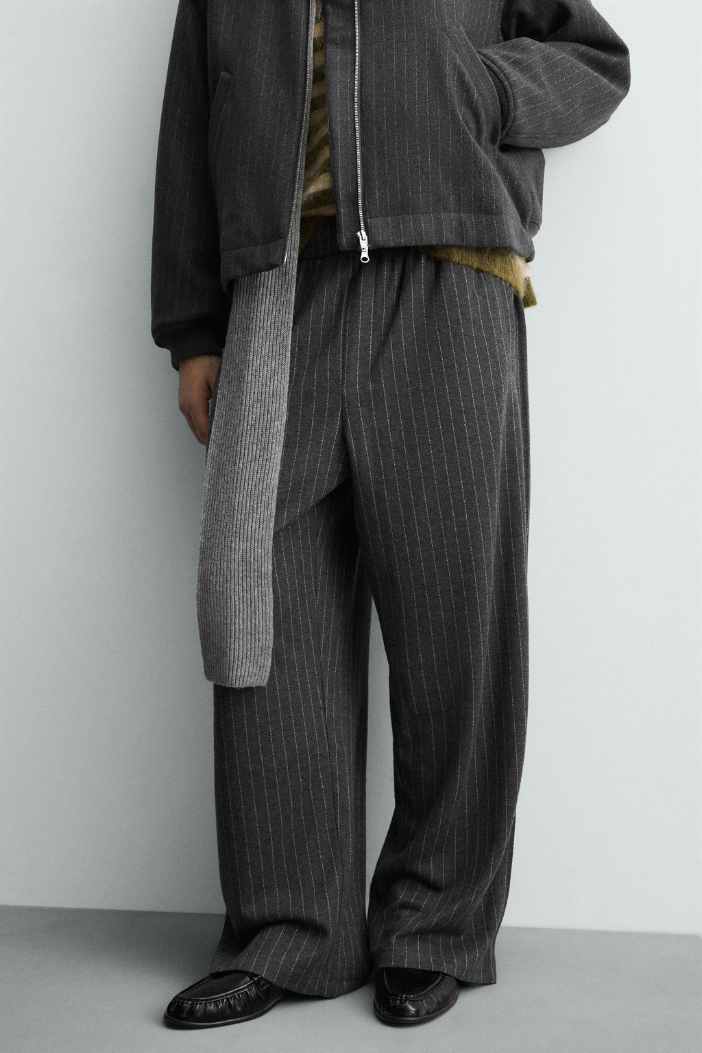 STRIPED BAGGY FIT TROUSERS - Zara фото 5