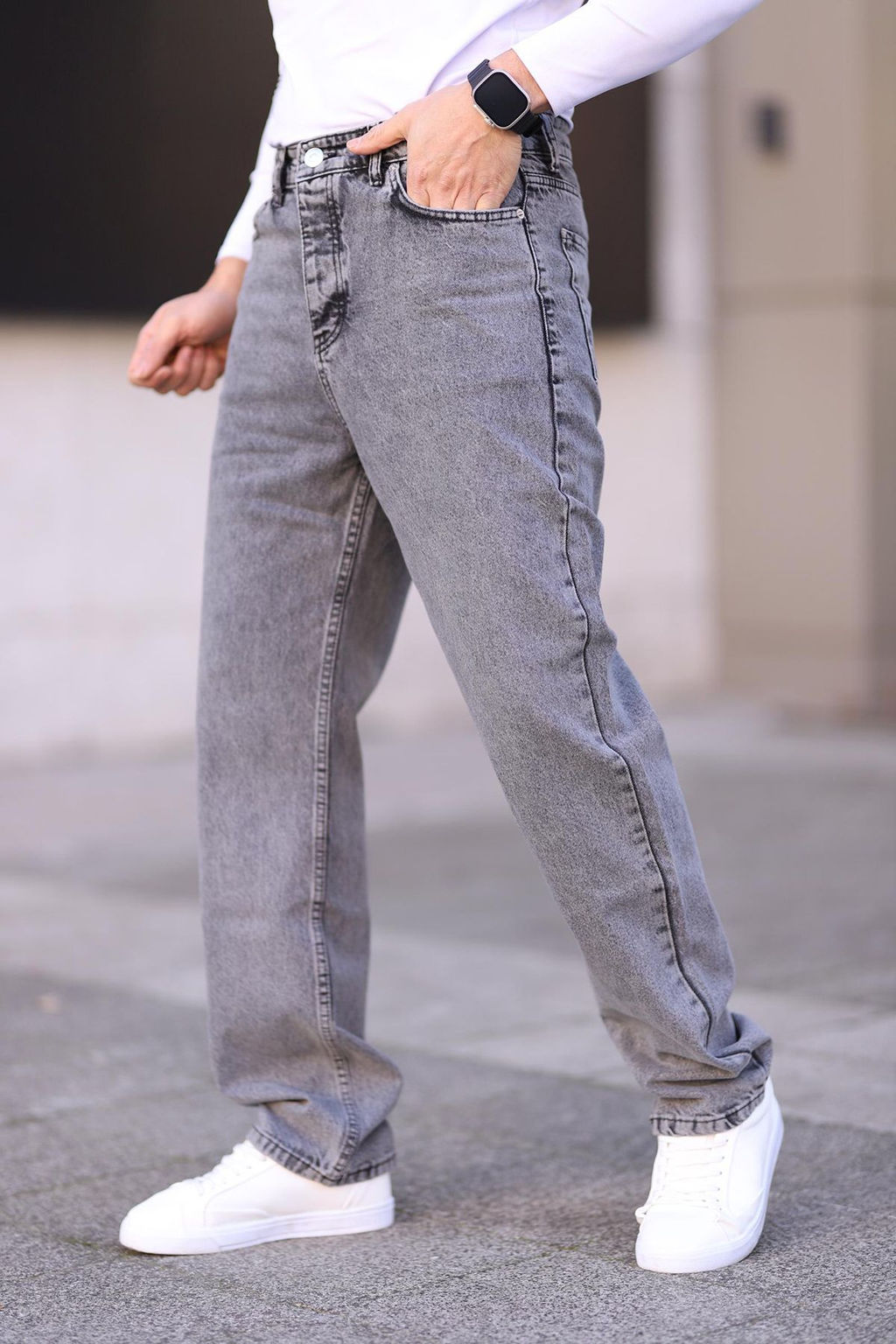 TRENDYOL MAN Ac?k Mavi %100 Pamuk Baggy Fit Jeans Bol Kot Pantolon TMNAW24JE00027 - Trendyolmilla фото 41