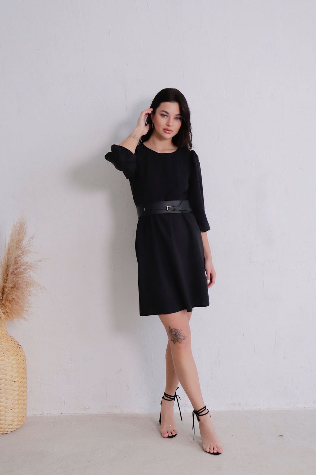Платье чёрное с присборенной юбкой - Martichelli фото 6