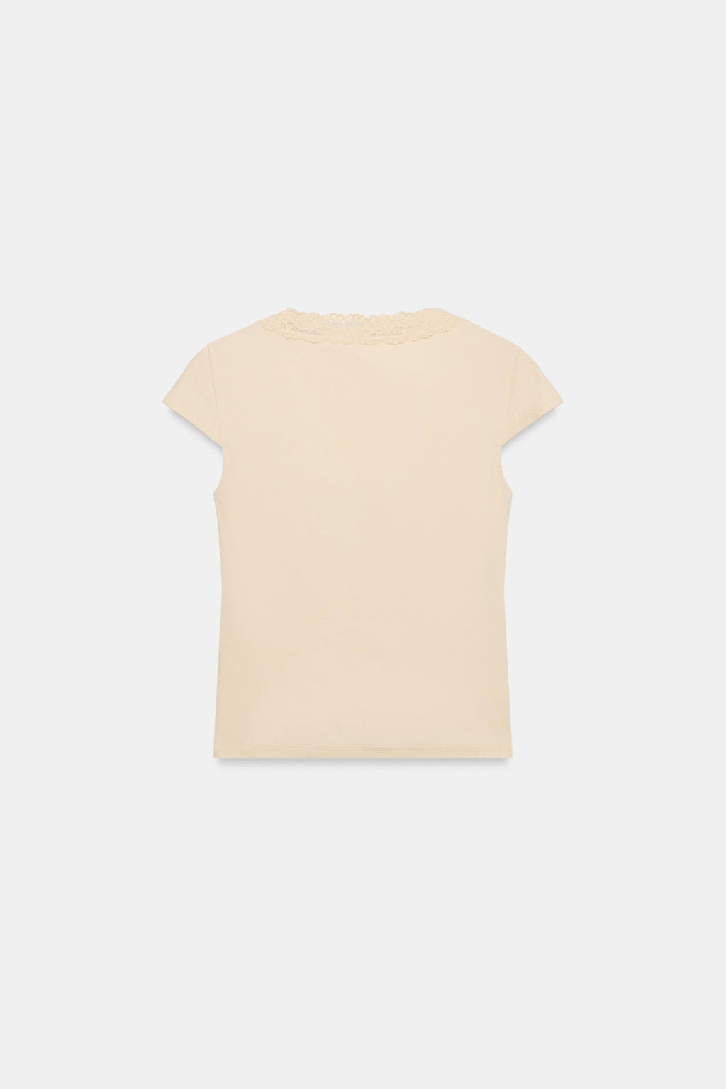 TOP CUELLO OLLA ENCAJE / rosa claro