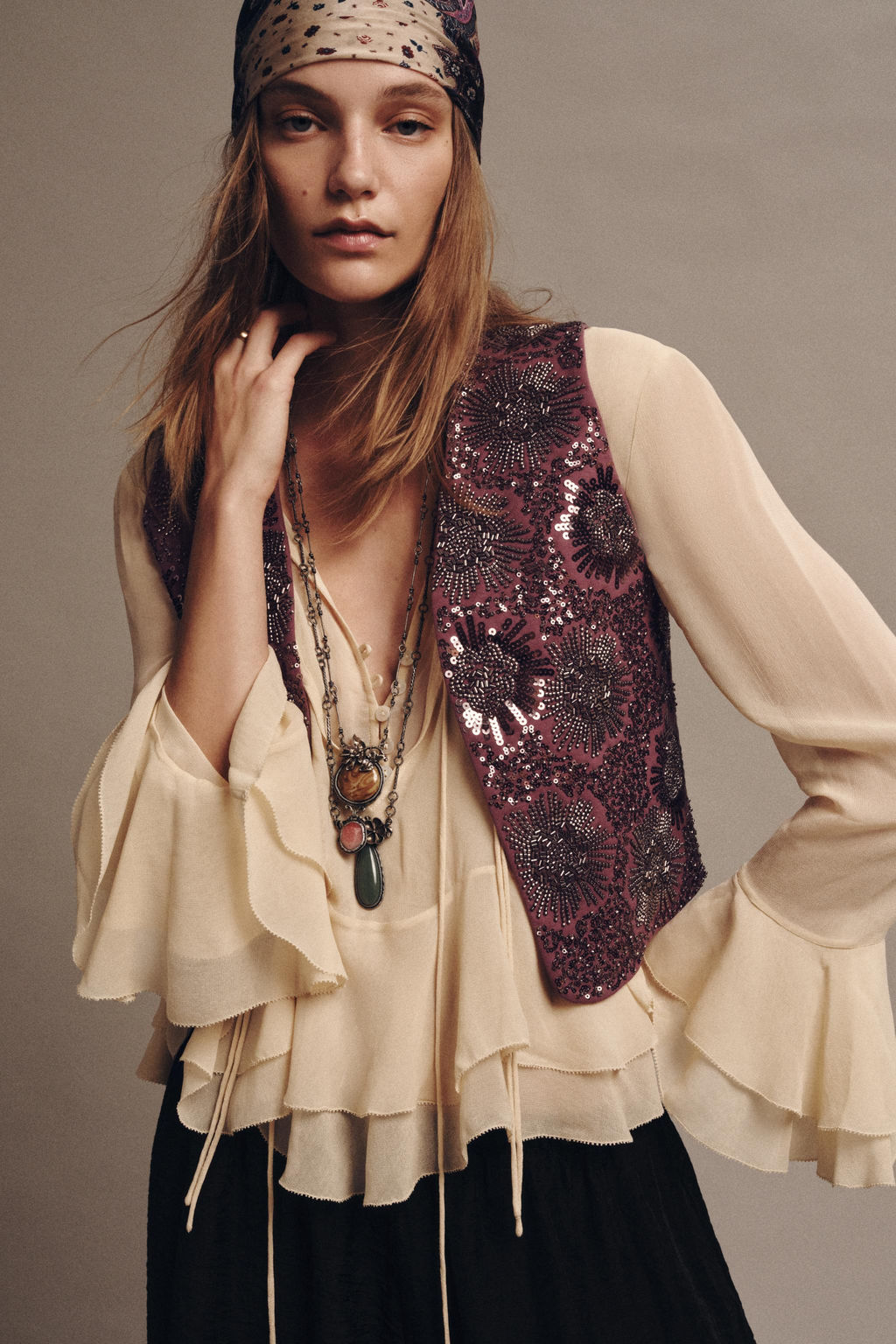 EMBROIDERED BEADED WAISTCOAT