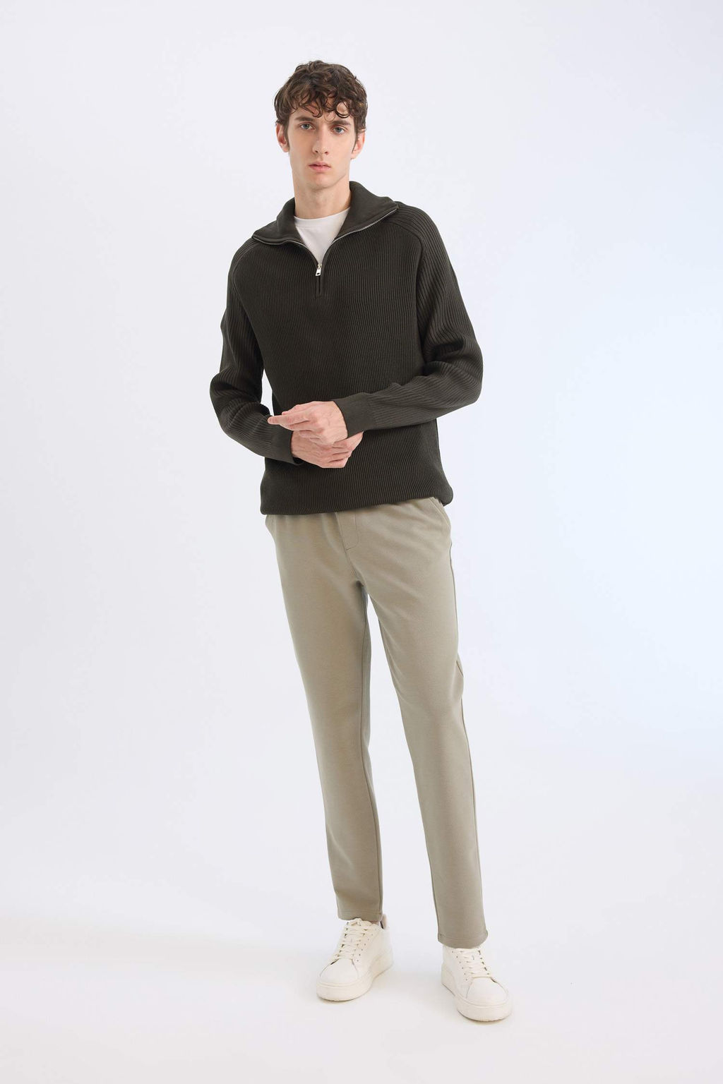 K?sl?k Jogger Pantolon Basic Duz Beli Bagc?kl? Cepli Duz Paca - Defacto фото 4