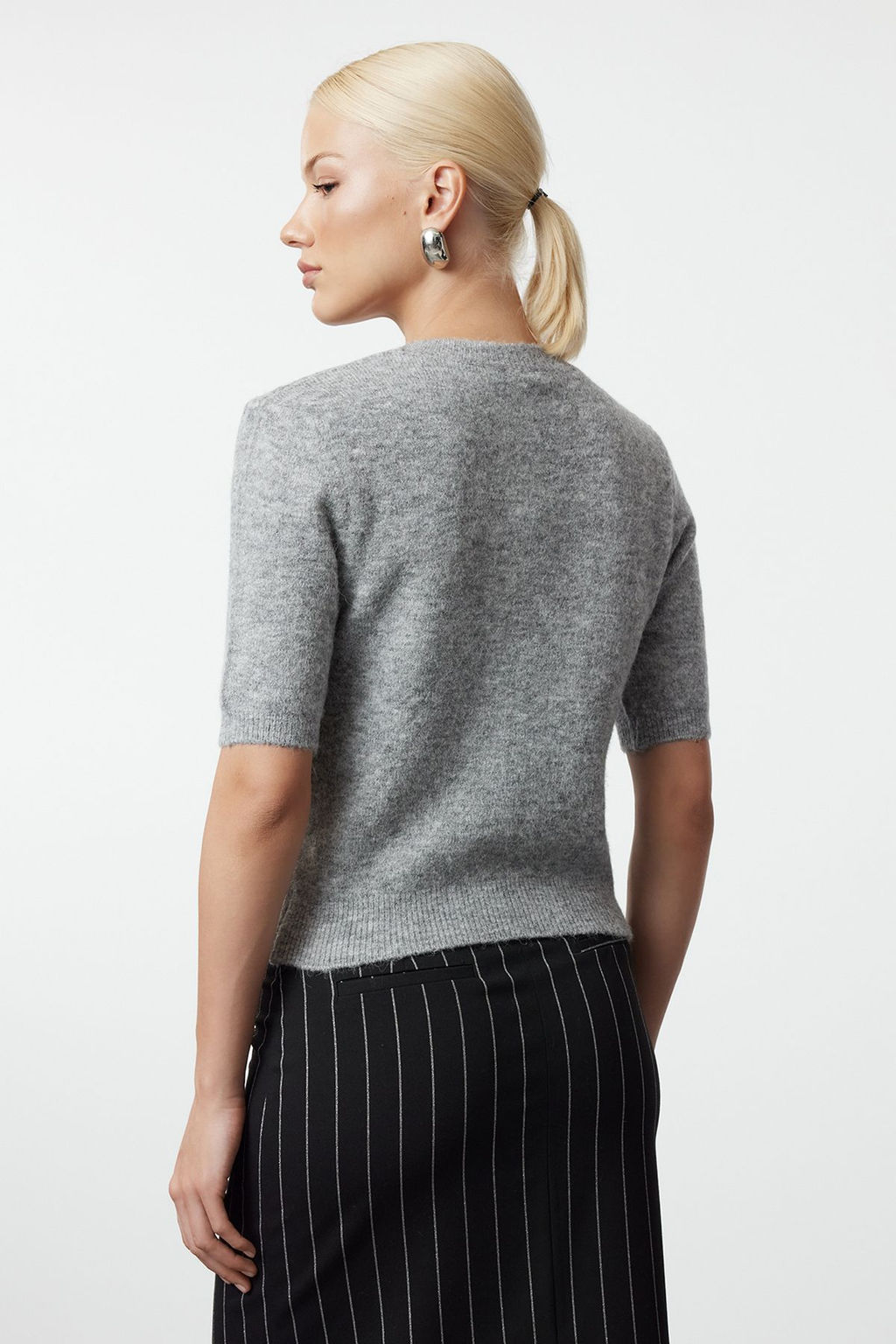 TRENDYOLMILLA Gri Crop Pamuklu Yunlu Triko H?rka TWOAW25HI00152 фото 5