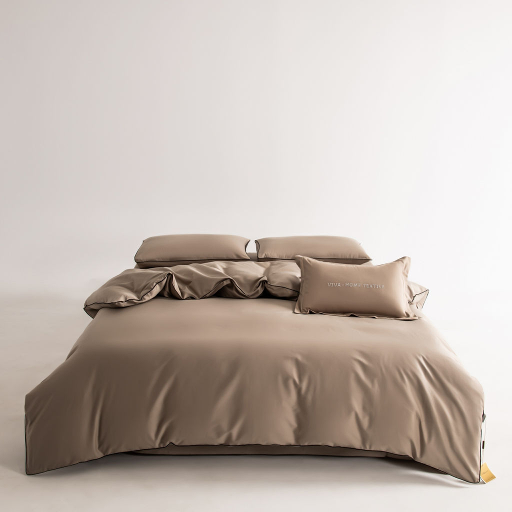 Комплект постельного белья Однотонный Сатин Элитный на резинке OCER022 180*200*30;160*200*30;140*200*30 2 спальный 4 Наволочки