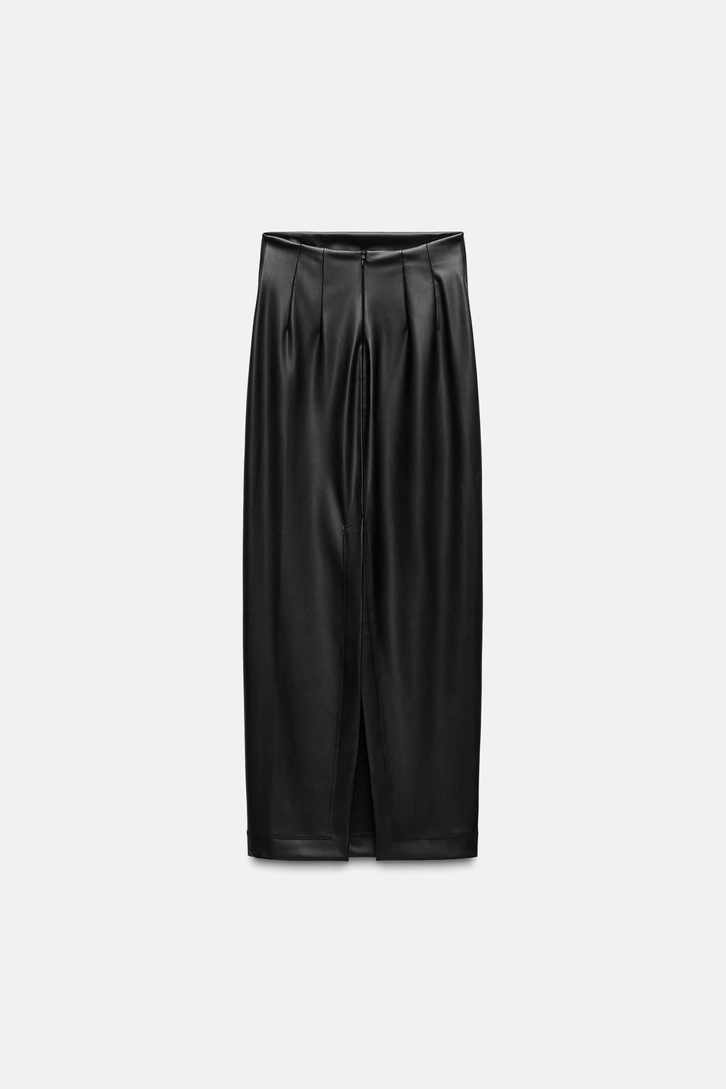 FAUX LEATHER SLIT SKIRT ZW COLLECTION - Zara фото 8