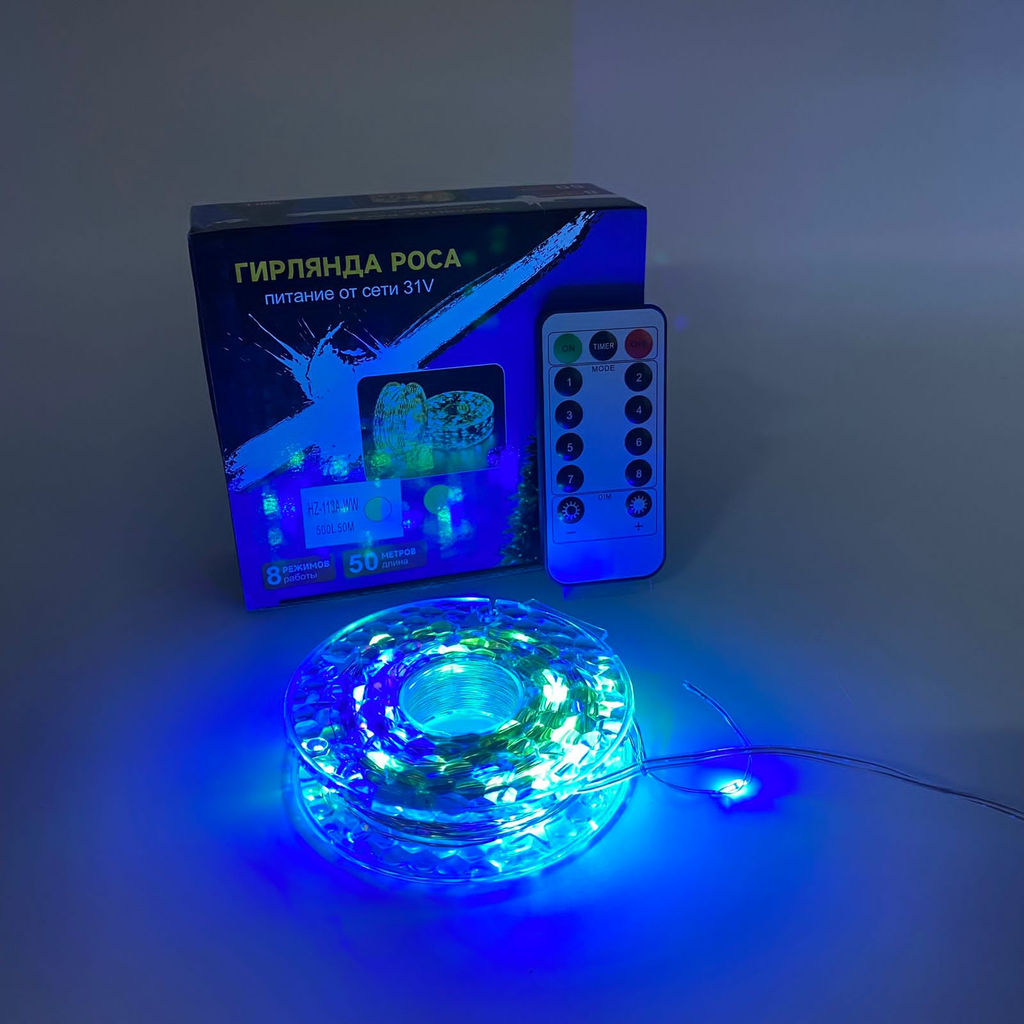 Гирлянда Роса 50 м на катушке медный провод 500 LED - Ип лебедев о.ю фото 2