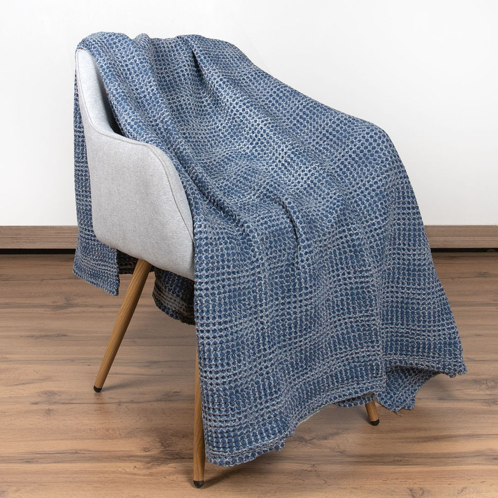 8169 Плед 200*150 цв. синий рис. 5363-02