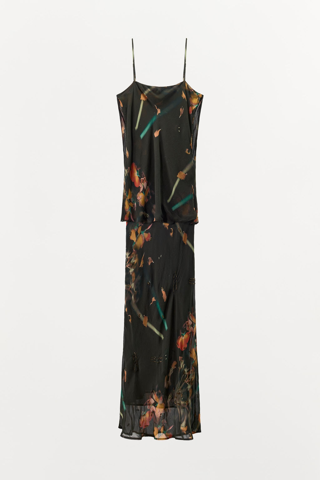 BEADED PRINTED CAPE DRESS - Zara фото 6