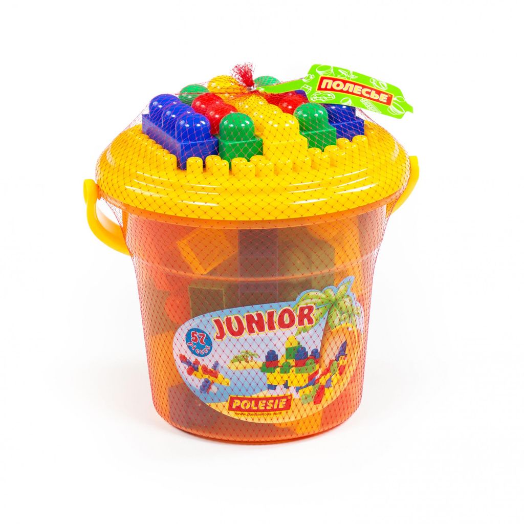 Конструктор Юниор (57 элементов) (в ведре Макси с крышкой) - Полесье фото 6