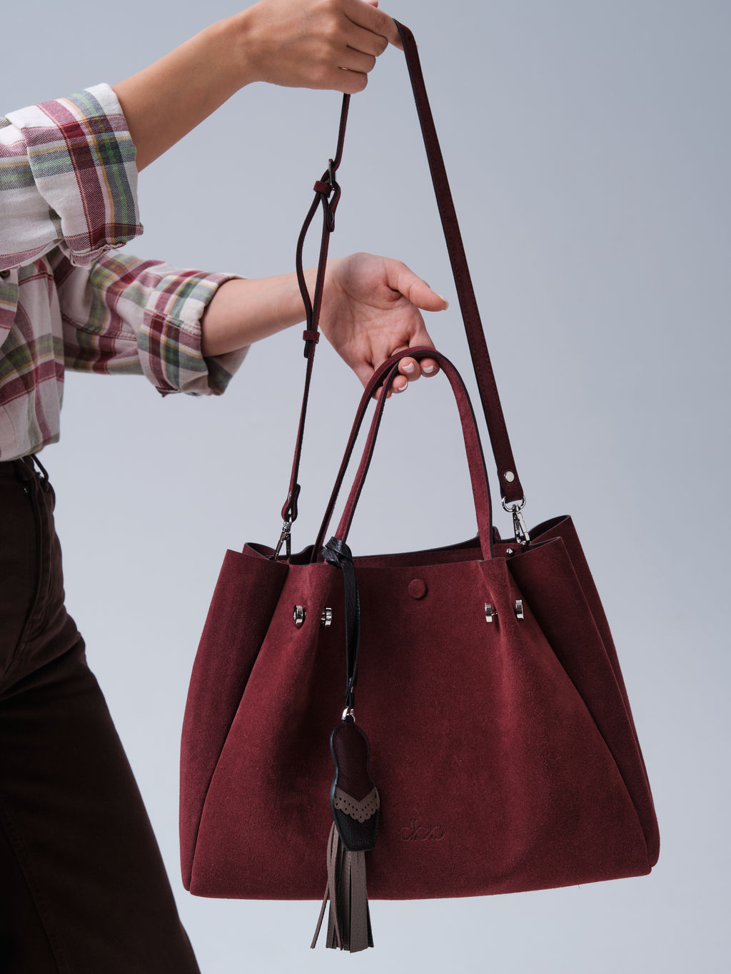 Замшевая сумка с матрешкой Vasilisa DBR 31210 махагон  фото 9