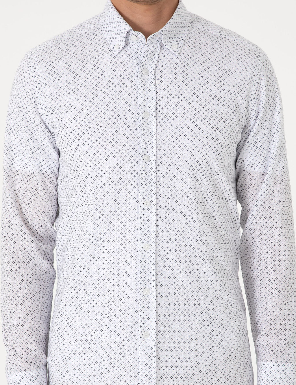 Lacivert Slim Fit Uzun Kollu G_mlek - Pierre cardin фото 6