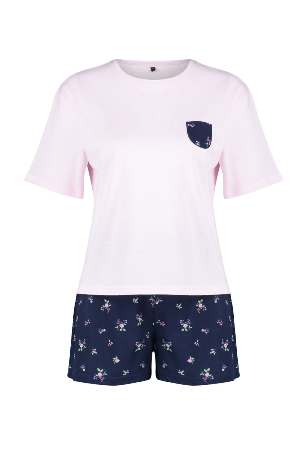 Trendyolmilla Pembe Cok Renkli Cicekli Sortlu Orme Pijama Tak?m? THMSS24PT00214  фото 8