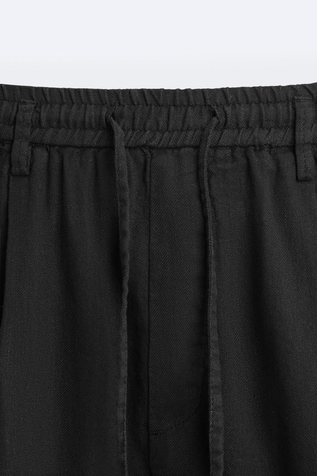 PLEATED COTTON - LINEN TROUSERS - Zara фото 19