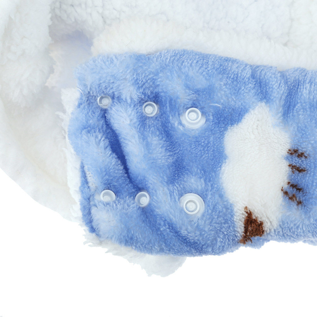 "Пэт тойс (Pet toys)" Одежда для собаки "Накидка на меху" "Овечка" с капюшоном, с помпоном, на кнопках, р-р L, длина спинки 40см/обхват шеи 40-44см, цвет-голубой, флис/искусственный мех (100% полиэстер) (Китай)