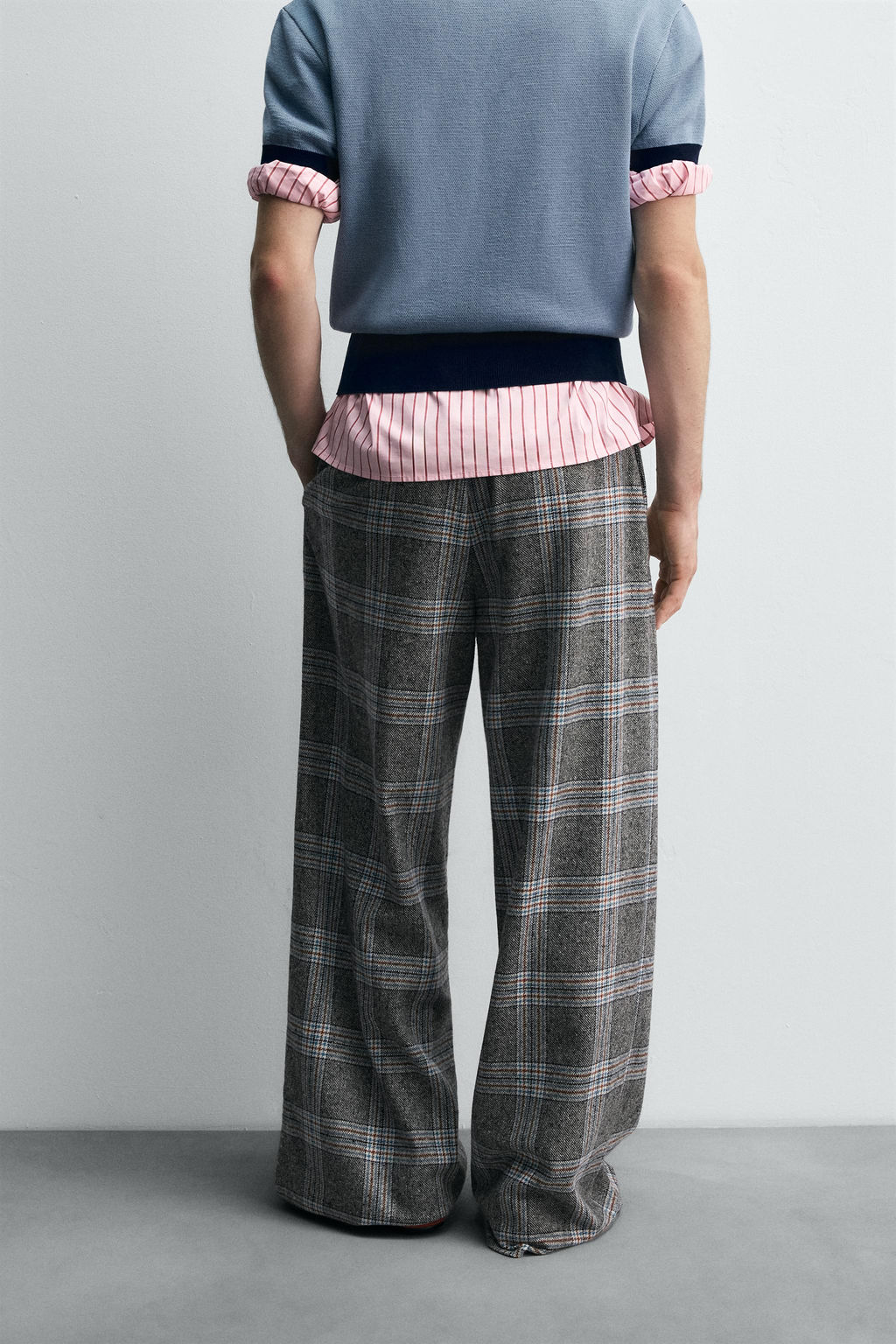 WIDE-LEG CHECK TROUSERS HARRY LAMBERT FOR ZARA X DISNEY  фото 3