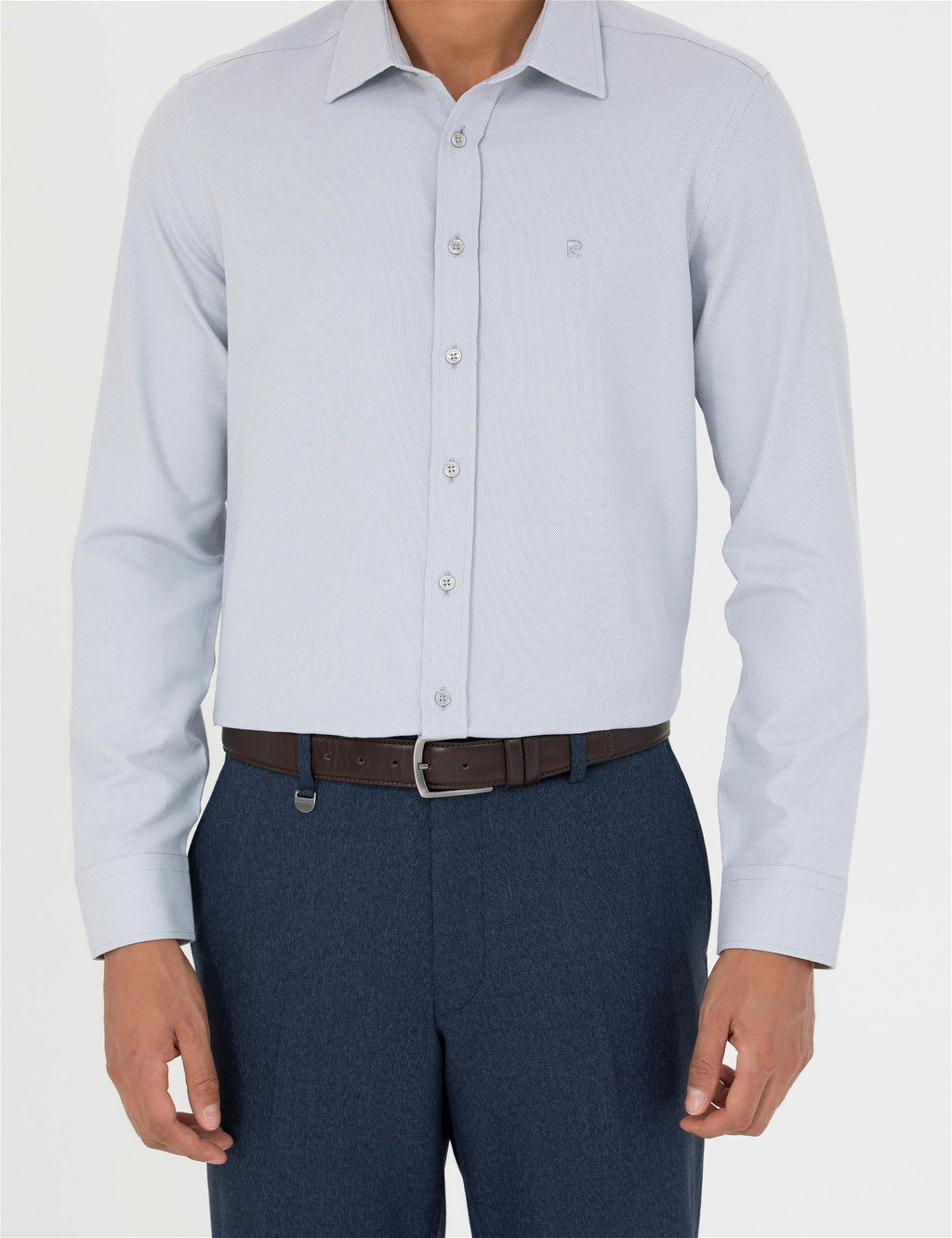 Gri Slim Fit Uzun Kollu G_mlek - Pierre cardin фото 6