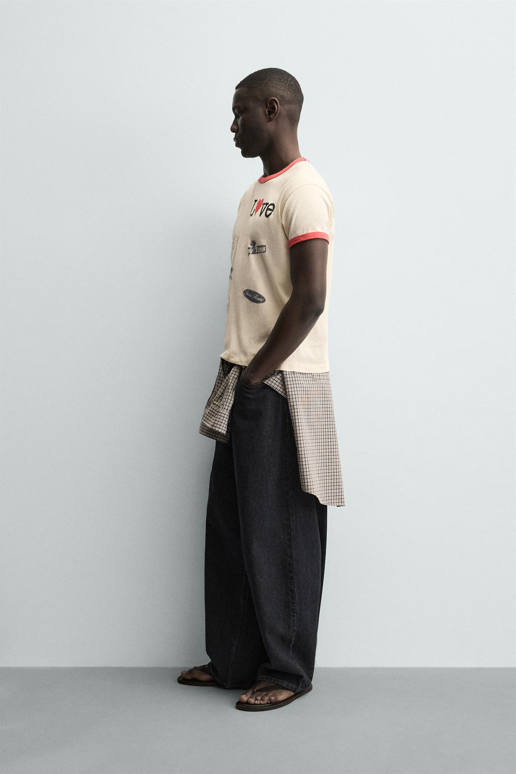 RIB T-SHIRT WITH CONTRAST HEART - Zara фото 4