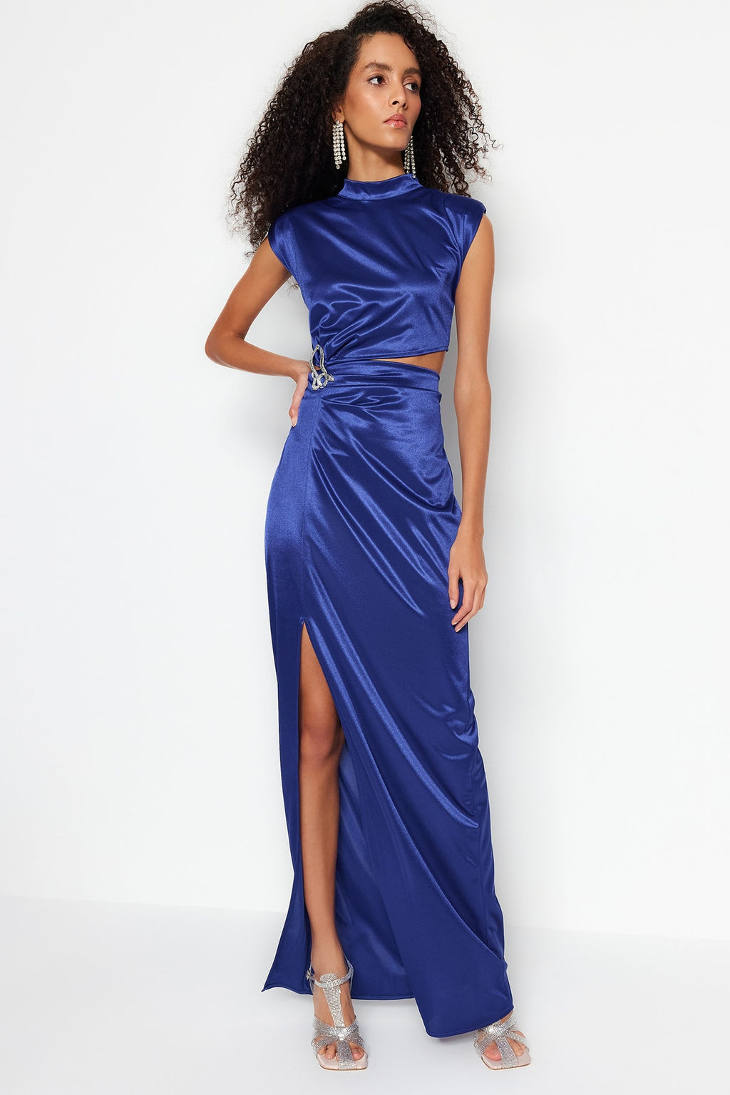 TRENDYOLMILLA Siyah Orme Uzun S?k Abiye Elbise TPRSS23AE00157 фото 2