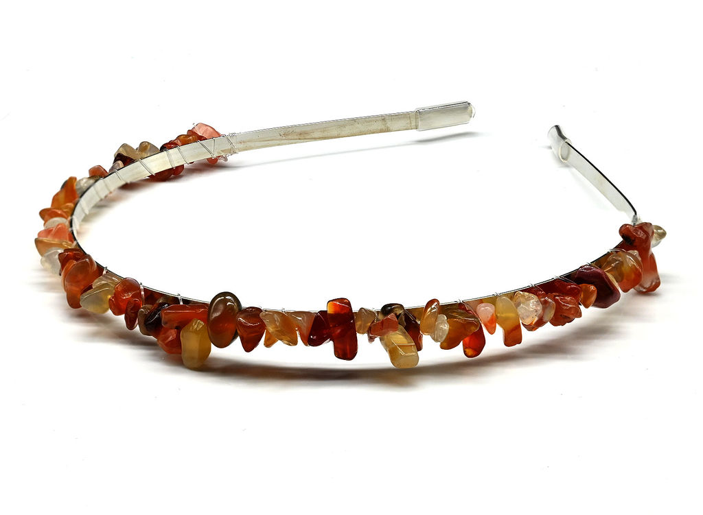 Ободок на голову женский с сердоликом